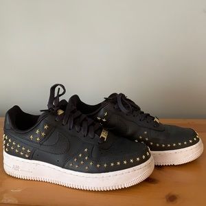 Nike Gold Star Studded Air Force 1s